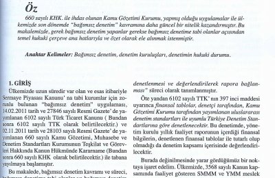 YMM Şemsi Aziz Çınaroğlu\\\'nun Vergi Dünyası 2016/Aralık Sayısında Yayımlanan "Bağımsız Denetim Süreci" Konulu Makalesi
